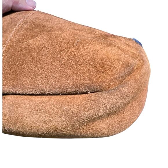 Vintage Avon Y2K 90s Brown Suede Floral Leaf Cutouts Purse Mini Handbag Boho - Picture 7 of 9